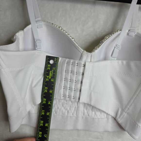 Pearl n Rhinestones‎ M Sexy Glam Trimed Bustier *SizeRunsSmall* See Pics. Blings - Picture 12 of 13